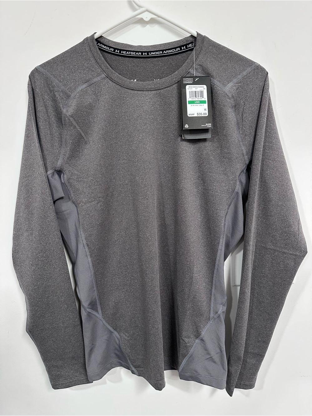Under Armour Men's Long Sleeve HeatGear Top - Charcoal Gray